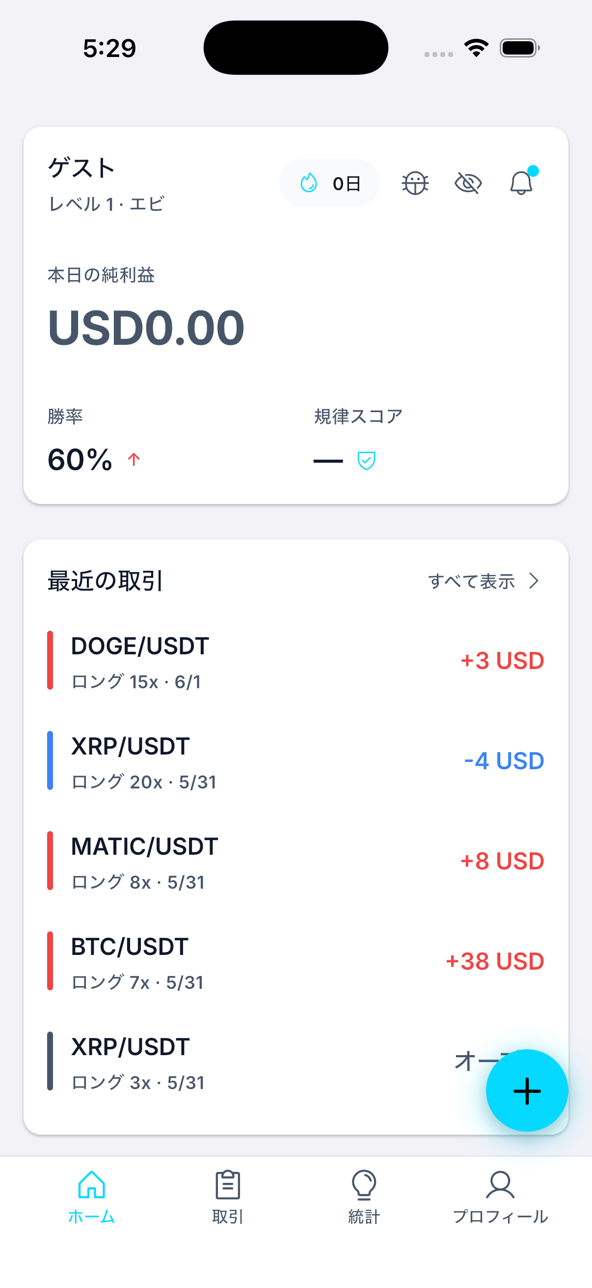 Whale Journalのモバイル概要画面