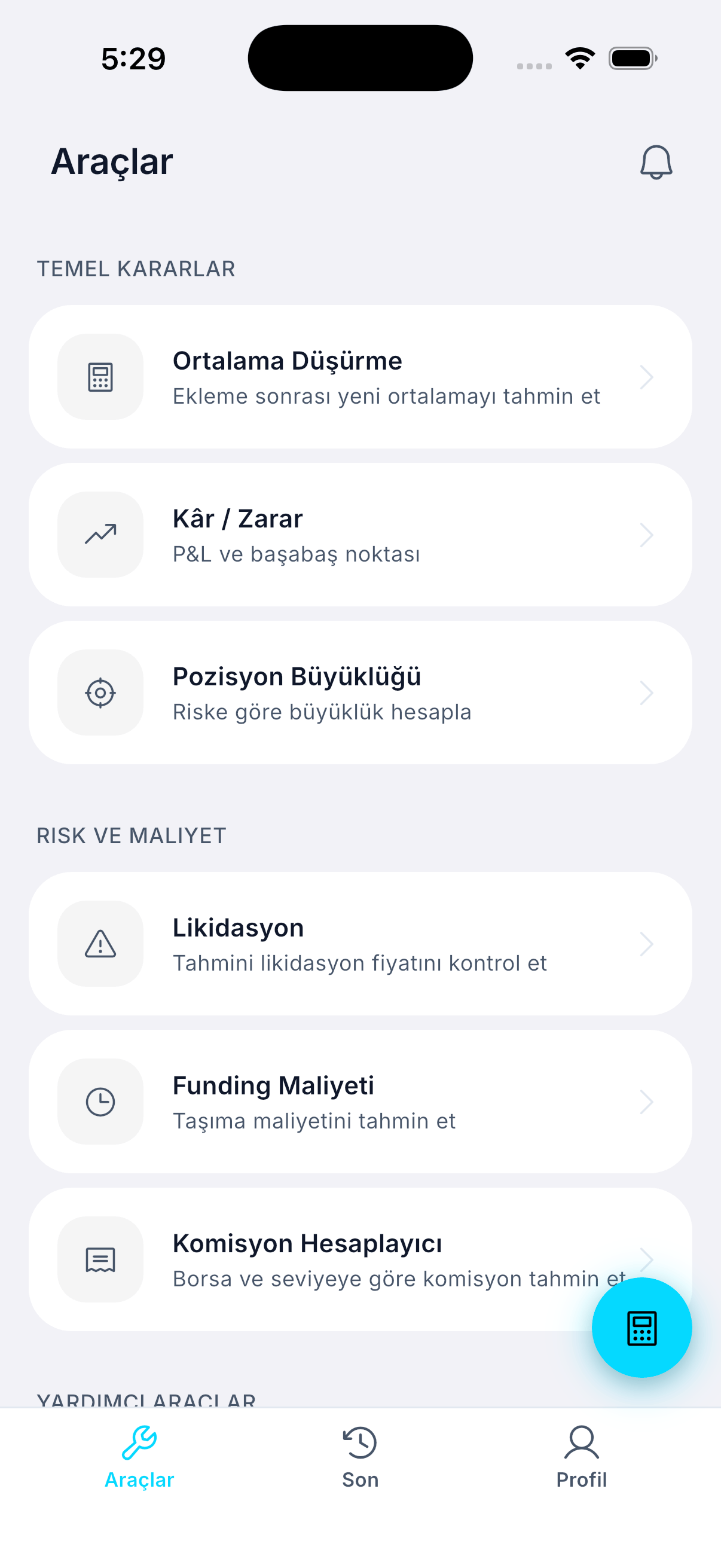 Whale Tools mobil ana ekranı